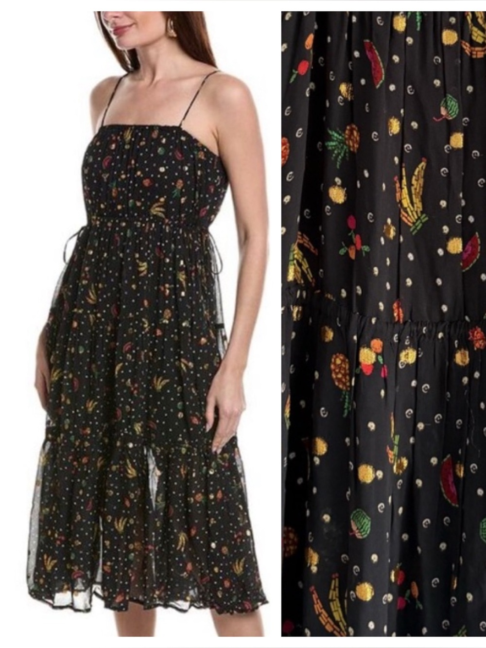 Farm RIO Tiny Fruits Midi Dress Size Small 57319